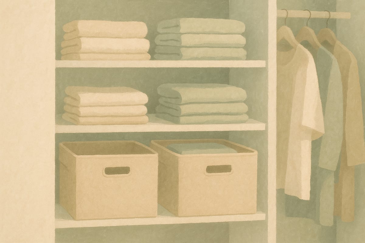 Closet & Wardrobe — generic home organization editorial illustration