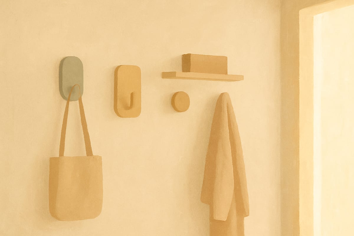 Entryway & Hooks — generic home organization editorial illustration