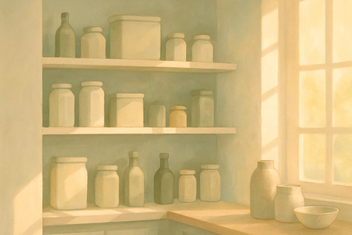 Kitchen & Pantry Storage — generic home organization editorial illustration